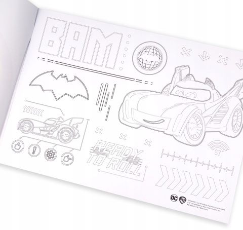 Blok rysunkowy pierwsza strona do kolorowania Batwheels Batman A4 20k biały