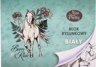 Blok rysunkowy z pierwszą stroną do kolorowania koń A4 20 kartek biały