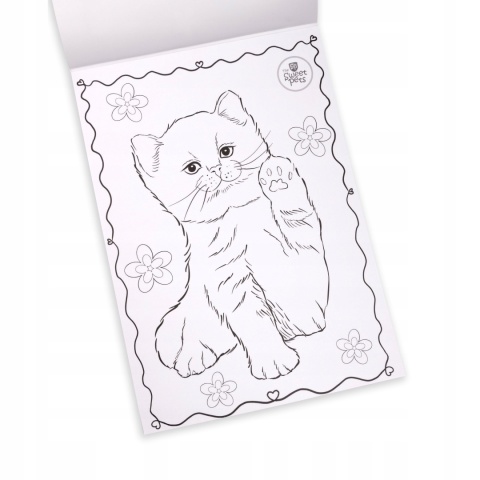 Blok rysunkowy z pierwszą stroną do kolorowania kot pies A4 20 kartek biały