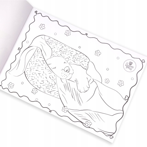 Blok rysunkowy z pierwszą stroną do kolorowania kot pies A4 20 kartek biały