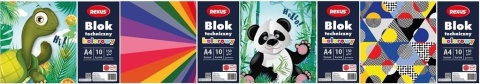 Blok techniczny kolorowy A4 10 kartek 150 g/m2 Rexus