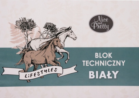 Blok techniczny koń konie A4 20 kartek 170g biały Beniamin