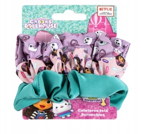 Gumki frotki scrunchies Koci domek Gabi zestaw 3 szt Gumki frotki scrunchies Koci domek Gabi zestaw 3 szt