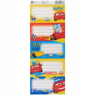 Naklejki nalepki na zeszyty 10 szt AUTA ZYGZAK MCQUEEN