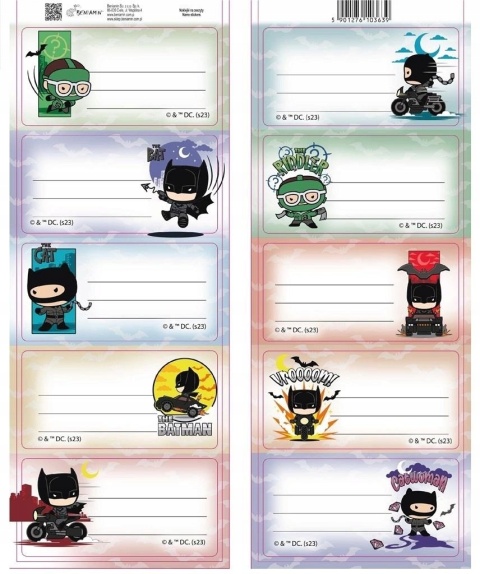 Naklejki nalepki na zeszyty 10 szt Batman Catman Naklejki nalepki na zeszyty 10 szt Batman Catman