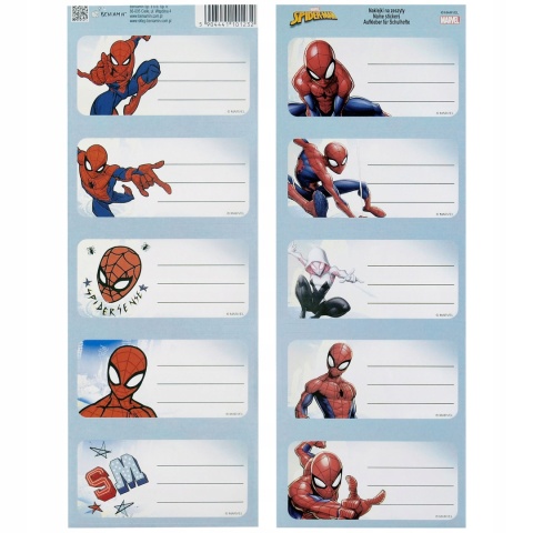 Naklejki nalepki na zeszyty 10 szt Spiderman