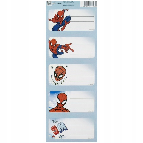 Naklejki nalepki na zeszyty 10 szt Spiderman