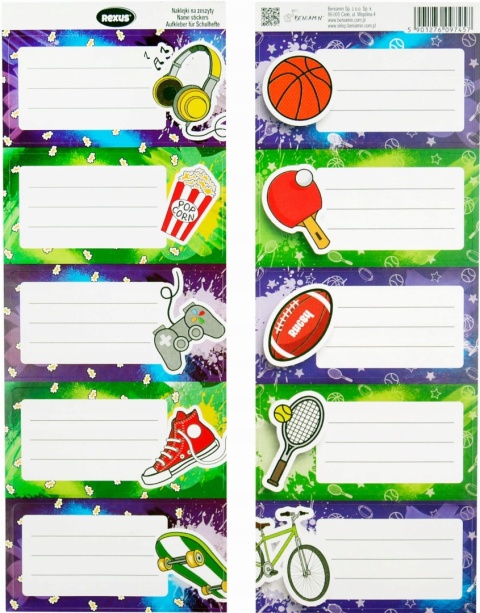 Naklejki nalepki na zeszyty 10 szt sport game piłka