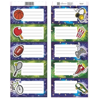 Naklejki nalepki na zeszyty 10 szt sport game piłka