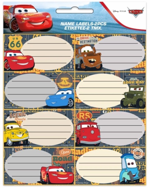 Naklejki nalepki na zeszyty 16 szt AUTA ZYGZAK MCQUEEN