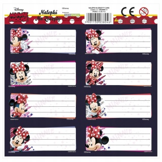 Naklejki nalepki na zeszyty 16 szt MYSZKA MINNIE