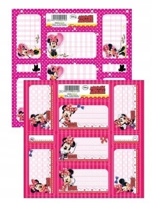 Naklejki nalepki na zeszyty 16 szt MYSZKA MINNIE