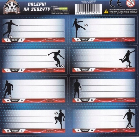 Naklejki nalepki na zeszyty 16 szt PIŁKA SPORT