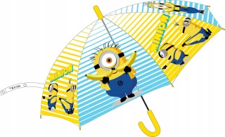 Parasol dziecięcy parasolka automatyczna foliowy MINIONKI