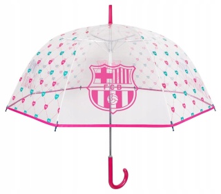 Parasol parasolka foliowy transparentny głęboki duży FCB FC Barcelona