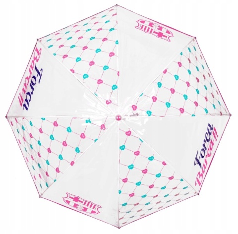 Parasol parasolka foliowy transparentny głęboki duży FCB FC Barcelona