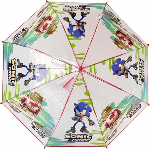Parasol przeźroczysty transparentny foliowy manualna jeż Sonic