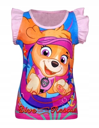 T-shirt bluzka dziecięca PSI PATROL SKYE koszulka bawełniana dziewczęca 128