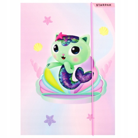 Teczka z gumką A4 na dokumenty KOCI DOMEK GABI Syrenkotka