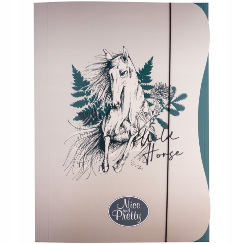 Teczka z gumką A4 na dokumenty rysunki koń konie