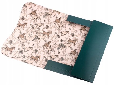 Teczka z gumką A4 na dokumenty rysunki koń konie