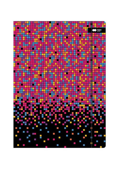 Teczka z gumką A4 na dokumenty rysunkowa pixel PIXI Disco Happy Color