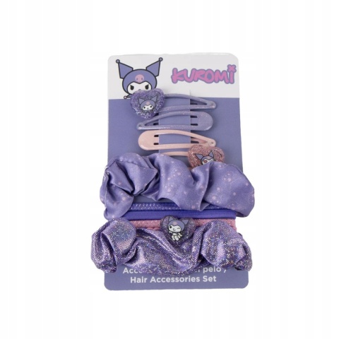Zestaw do włosów gumki frotki spinki scrunchies Kuromi w saszetce