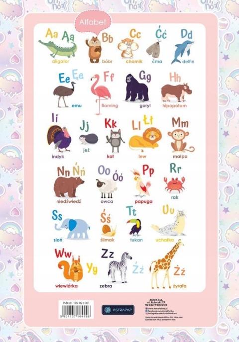 Zeszyt A4 Astra jednorożec unicorn trzy linia kolor do nauki pisania 32k