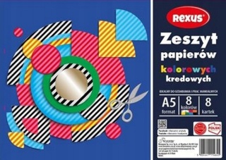 Zeszyt papierów kolorowych 8 szt A4 Benjamin
