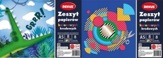 Zeszyt papierów kolorowych 8 szt A5 Benjamin