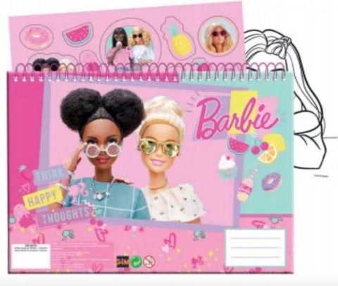 BARBIE Happy szkicownik blok kolorowanki naklejki 40 k