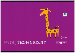 Blok techniczny A4 240 g/m2 10 kartek biały INTERDRUK BB KIDS