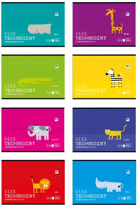 Blok techniczny A4 240 g/m2 10 kartek biały INTERDRUK BB KIDS