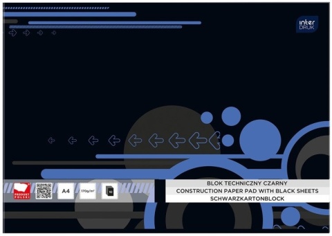 Blok techniczny INTERDRUK A4 10 k 170g CZARNY
