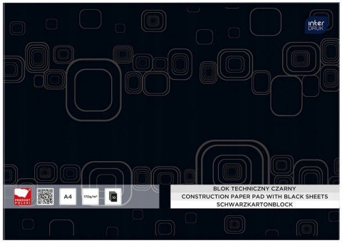 Blok techniczny INTERDRUK A4 10 k 170g CZARNY