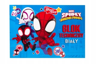 Blok techniczny SPIDERMAN SPIDEY A4 170g/m2 10 kartek biały