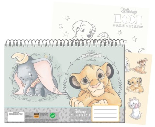 Disney Classic Król lew Bambi szkicownik blok kolorowanki naklejki 40 k