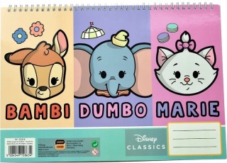 Dumbo Bambi kotka Marie szkicownik blok kolorowanki naklejki 40 k