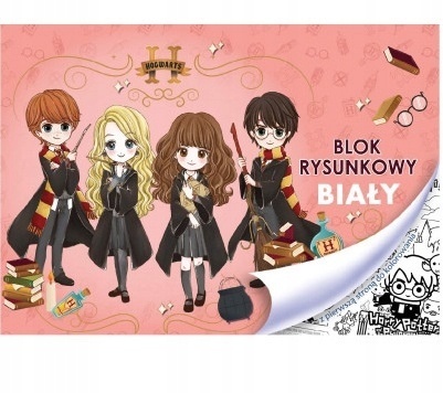 HARRY POTTER blok rysunkowy A4 20 kartek biały