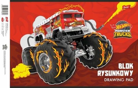 HOT WHEELS MONSTER TRUCK blok rysunkowy A4 20 kartek biały