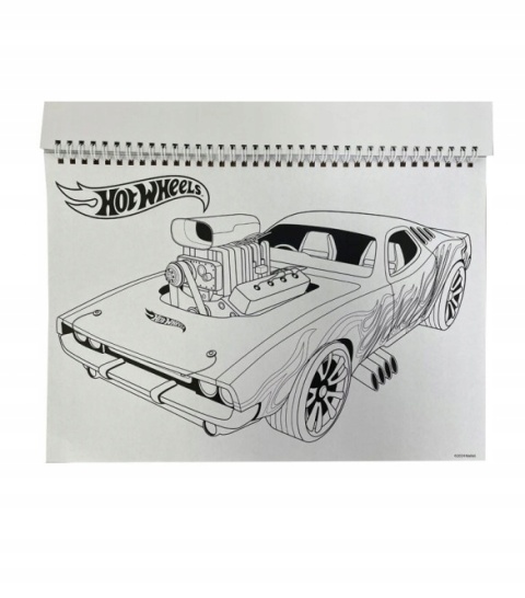 HOT WHEELS auta szkicownik blok kolorowanki na spirali naklejki A4 40 k