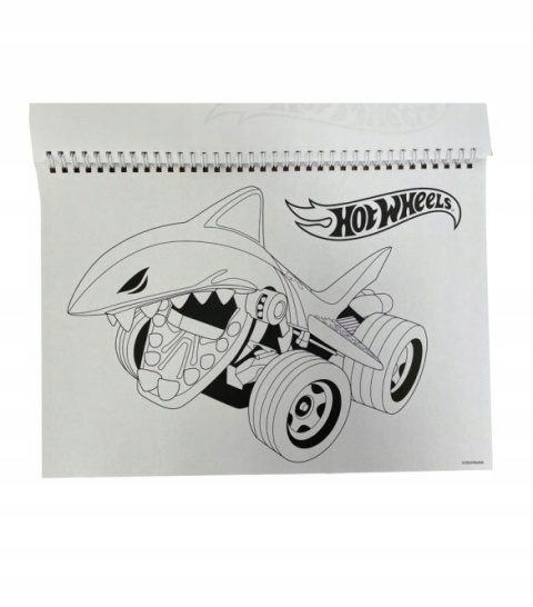 HOT WHEELS auta szkicownik blok kolorowanki na spirali naklejki A4 40 k