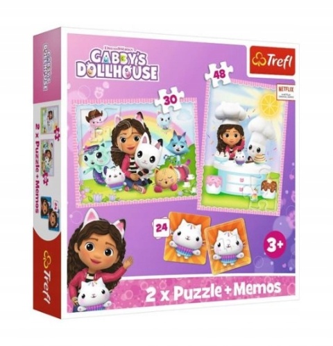 KOCI DOMEK GABI Trefl Puzzle 2w1 48 30 MEMO 24 el