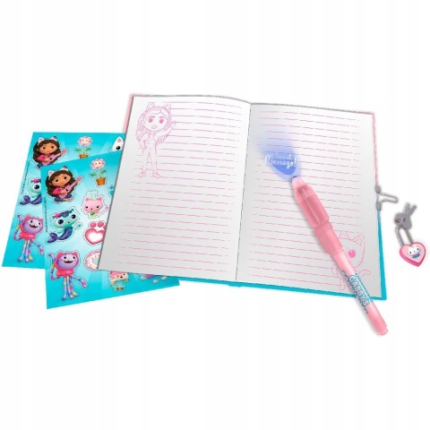 KOCI DOMEK GABI sekretny pamiętnik długopis UV