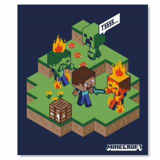 Koc kocyk polarowy narzuta MINECRAFT 100x140 cm
