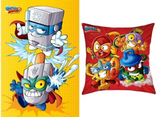 Kocyk koc polarowy 100x150 + poduszka SUPER ZINGS