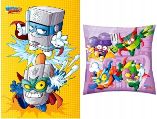 Kocyk koc polarowy 100x150 + poduszka SUPER ZINGS