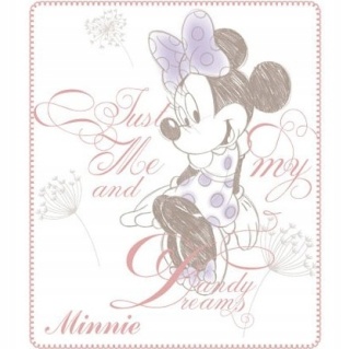 Kocyk koc polarowy MYSZKA MINNIE do wózka 80x100cm