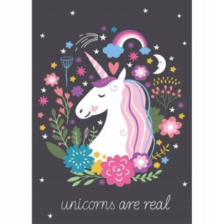 Kocyk koc polarowy UNICORN JEDNOROŻEC 100x140