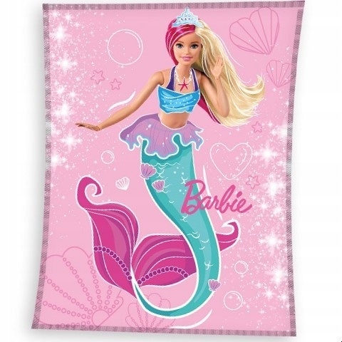 Kocyk koc welur puchaty Barbie 130X170